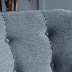 English Elm Arm Chair Tufted Mid-century Accent Seat with Rubberwood Legs for Living Room 60015.00CCL