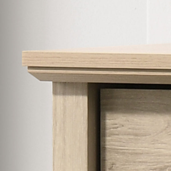 English Elm Elara Sleek 4-Drawer Chest with Bold Black Hardware — Modern Storage, Smooth-Glide Drawers, Durable Craftsmanship Light Oak B061P360307