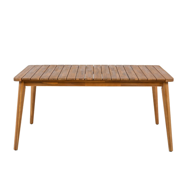 English Elm Christopher Knight Home® - Acacia Modern Outdoor Dining Table 63"L Solid Acacia Wood Patio Farmhouse Centerpiece, 180lb Capacity N779P269291N
