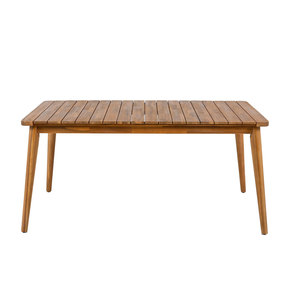 English Elm Christopher Knight Home® - 5-Piece Acacia Wood Outdoor Dining Set with Slatted Tabletop, Removable Cushions, Durable Craftsmanship Natural,Teak N779P269291N_N779P234497N-2