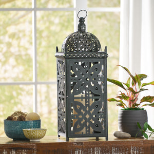 Christopher Knight Home® - Noble House - Jenera Shabby Chic Handcrafted Large Iron Decorative Lantern, Black Patina