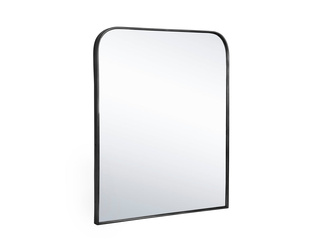 Sunpan Calabasas Wall Mirror - Sleek Minimalist Design with Unique Artisanal Craftsmanship for Modern Spaces Black