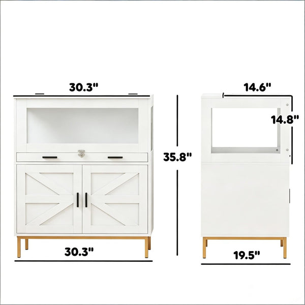 English Elm Spacious Small Animal Habitat with Acrylic Panels Storage Cabinet and Slide Out Tray T3971P500044