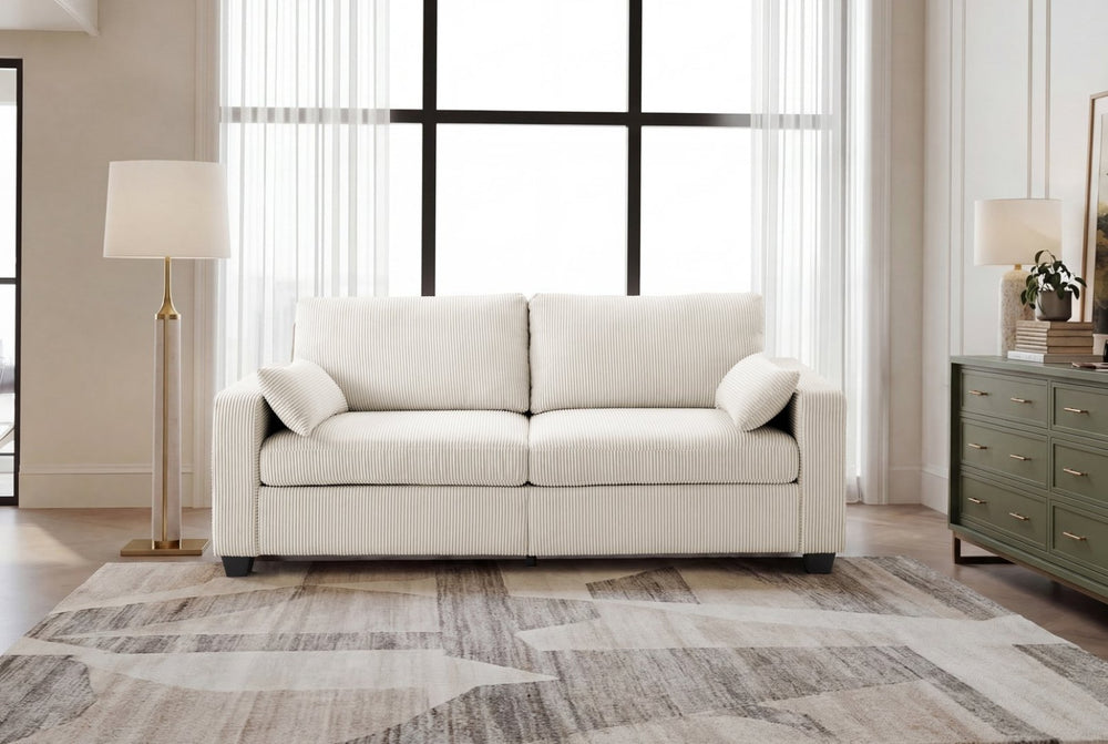 English Elm Modern Fabric Loveseat with Fsc Wood Frame Spring Cushions and Washable Covers W5515P443291
