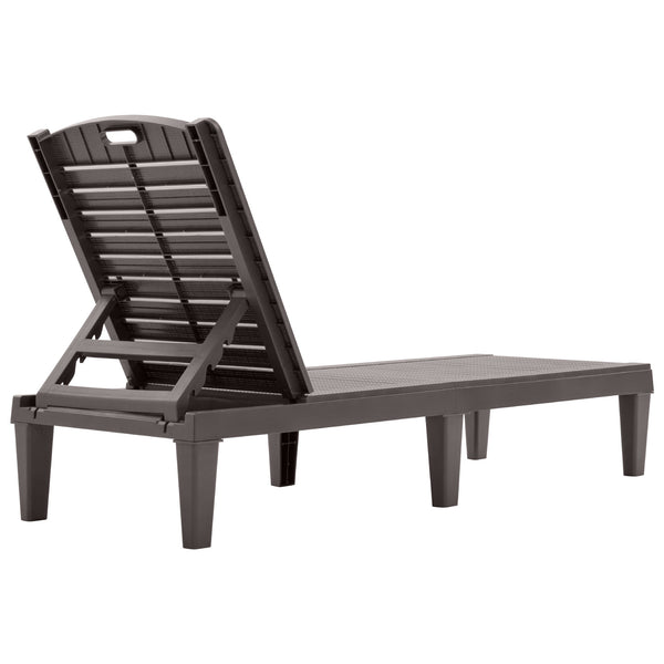 English Elm 2-Piece Outdoor Chaise Lounges with 5-Position Adjustable Backrest, UV-Proof Resin, Lightweight & Durable Dark Brown N719P293384S