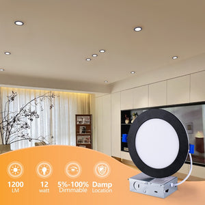English Elm 6 Pack Slim Canless Wafer Ceiling Lights Dimmable 5cct Selectable for Any Room W2312P416001