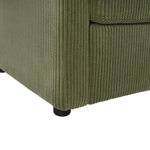 English Elm Twin Convertible Sofa Bed with Foldable Side Table, USB Ports, Storage Pocket & Lumbar Pillows for Small Spaces Green N719S002030F