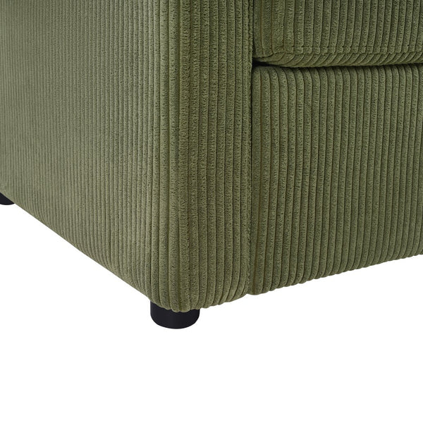 English Elm Twin Convertible Sofa Bed with Foldable Side Table, USB Ports, Storage Pocket & Lumbar Pillows for Small Spaces Green N719S002030F