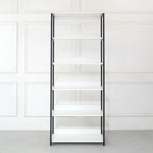 English Elm Fiona White 111" Freestanding 3-Tower Walk-In Closet System – 7 Shelves, Eco Wood + Powder Frame B040S00088