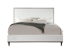 English Elm Cerana Light Gray Fabric Queen Bed with Wood & Metal Cap Legs, Upholstered Comfort, Durable Build B2726S00096