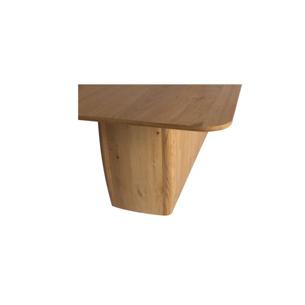 English Elm Winston Rustic Oak Veneer Dining Table Seats 8 with Plinth Base for Large Rooms B2769S00008