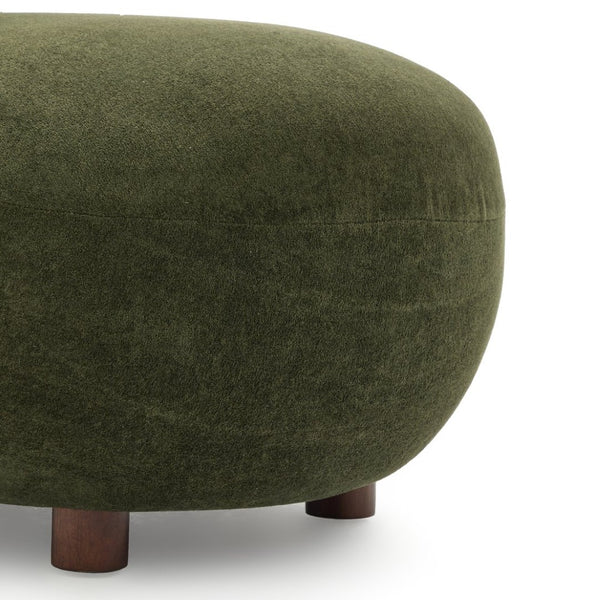 English Elm Modern Sculptural Velvet Accent Chair with Solid Wood Legs for Eclectic Living Spaces Olive Green,Walnut N776P420637G