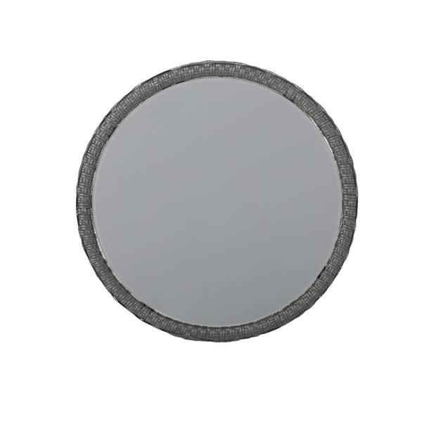 English Elm Christopher Knight Home® - TATIANA Side Table Rattan Accent with Sleek Round Profile, Durable Woven Texture, Compact Design Grey 66027.00GRY