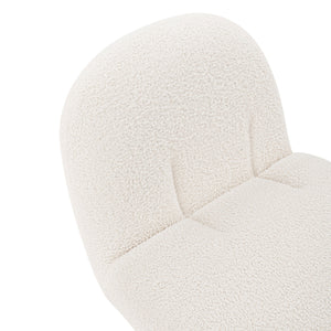 English Elm Edina Boucle Lounge Chair White — Luxurious Bouclé, Brushed Gold Base, 440 lb Capacity, Ready-to-Use B365P397977