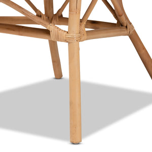 English Elm Modern Rattan Dining Chair with Circular Woven Backrest for Bohemian Interiors B2750P420349
