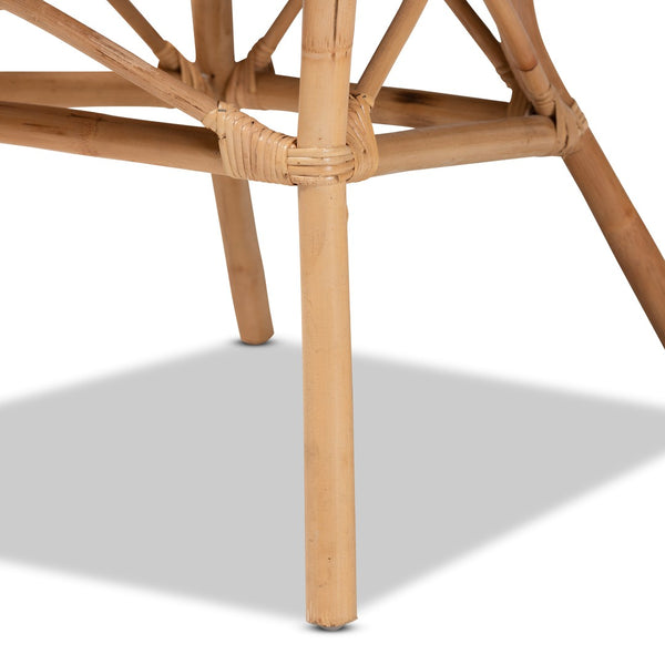 English Elm Modern Rattan Dining Chair with Circular Woven Backrest for Bohemian Interiors B2750P420349