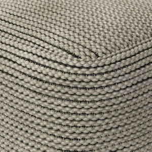 English Elm Eastmont Cream Outdoor/Indoor Pouf - 100% Recycled PET, Water & UV Resistant, Supportive Seat (18") B136P252630