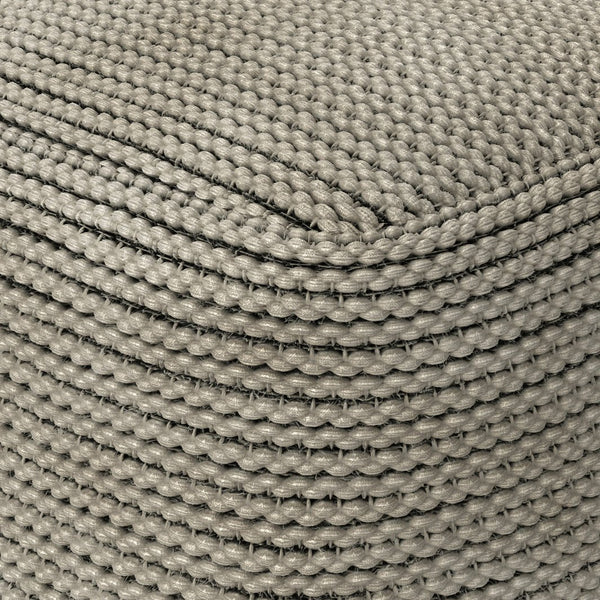 English Elm Eastmont Cream Outdoor/Indoor Pouf - 100% Recycled PET, Water & UV Resistant, Supportive Seat (18") B136P252630