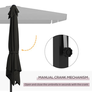 English Elm Outsunny 10' Square Cantilever Patio Umbrella With Adjustable Tilt, Crank Lift & Durable Aluminum Frame W2225P174272-GIGA