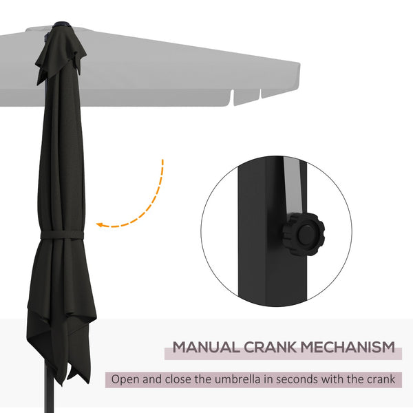 English Elm Outsunny 10' Square Cantilever Patio Umbrella With Adjustable Tilt, Crank Lift & Durable Aluminum Frame W2225P174272-GIGA