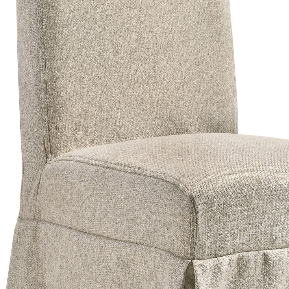 English Elm Tan Skirted Side Chairs (Set of 2) — Elegant Tan Upholstery, Skirted Design, Stackable Base for Storage and Versatile Dining or Living Room Seating Comfort B062P185703