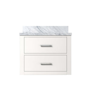English Elm White 24-Inch Single Bath Vanity With Durable Acrylic Top - Easy Install, Soft-Close, Stylish Design B2731P257912-GIGA