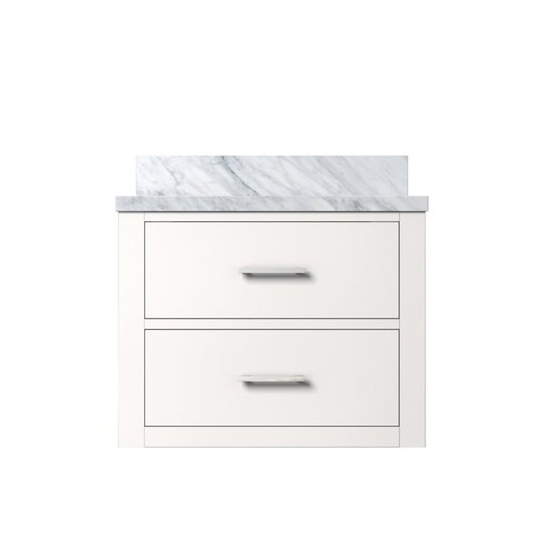 English Elm White 24-Inch Single Bath Vanity With Durable Acrylic Top - Easy Install, Soft-Close, Stylish Design B2731P257912-GIGA