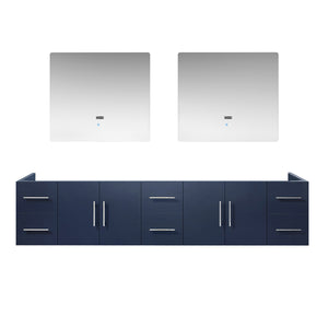 English Elm Navy Double Bath Vanity 84" W x 22" D with Two 36" LED Mirrors, Spacious Storage & Fully Assembled B2731S00557