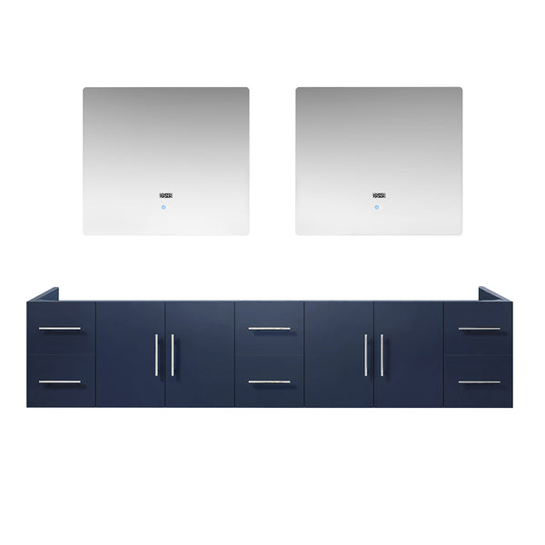 English Elm Navy Double Bath Vanity 84" W x 22" D with Two 36" LED Mirrors, Spacious Storage & Fully Assembled B2731S00557