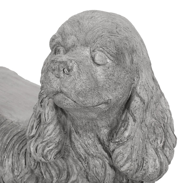 English Elm Christopher Knight Home® - COCKER Gray Cocker Spaniel Dog Statue Bench - Weather-Resistant Magnesium Oxide Garden Accent, Durable Artistic Seat 65277.00GRY