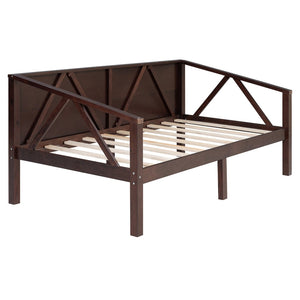 English Elm Twin Daybed Frame Solid Pine Sofa Bed for Guest Room Studio or Teen Bedroom Espresso N708P266719P