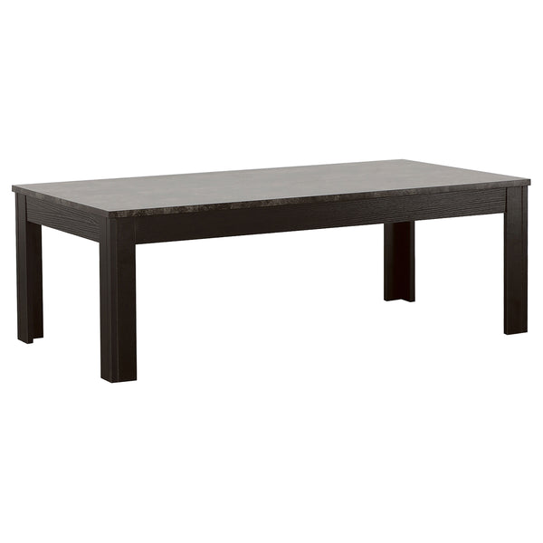 English Elm Pola Modern 3-Piece Faux Marble Top Coffee & End Table Set — Sleek Grey Tops, Sturdy Square Legs B062P331089
