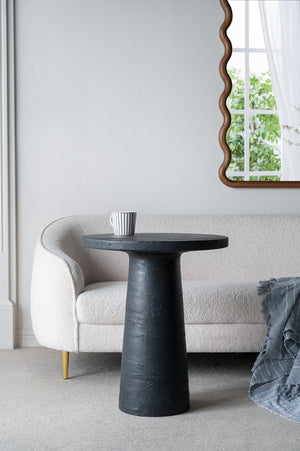 English Elm 22x22x25.5" Magnesium Round Side Table in Black — Pedestal Base, Versatile Nightstand & Accent Piece W2078P203271