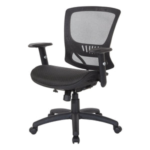 OSP Home Furnishings Mesh Back Ergonomic Office Chair with Lumbar Support Breathable Seat and Padded Arms Nylon EM98910-3