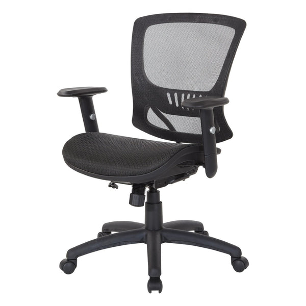 OSP Home Furnishings Mesh Back Ergonomic Office Chair with Lumbar Support Breathable Seat and Padded Arms Nylon EM98910-3