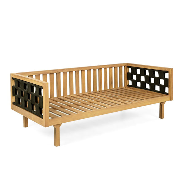 English Elm 2-piece Acacia Wood Outdoor Daybed and Coffee Table Set Resort Coastal Style N770P378689L_N770P373436L