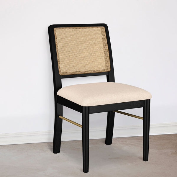 English Elm Benson Handwoven Cane Back Dining Chairs Rubberwood Set of Two Bistro Style B062P466802