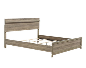 English Elm 1Pc King Size Bed Frame - Modern Rustic Wooden Design, Light Natural Finish For Elegant Bedrooms B2741S00265