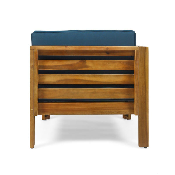 English Elm Cambridge Acacia Wood Outdoor L Shaped Sectional Sofa Set with Teak Finish Patio 63705.00DT