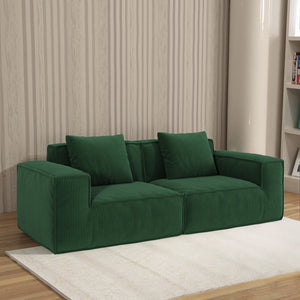 English Elm Modular Modular Sofa: Versatile Cloud Velvet Sofa Bed In Green, Perfect For Comfort & Space-Saving Solutions W3147S00027