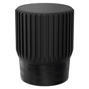 English Elm Lyall Fluted Mango Wood Round Side Table Black Stained Accent for Modern Interiors B136P419857