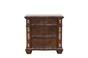 English Elm Lyon G07100-N Nightstand with Velvet-Lined Top Drawer, 3 Smooth-Glide Drawers, Ready-to-Use Wood Piece Cherry 36 L x 21 W x 33 H B078P301575