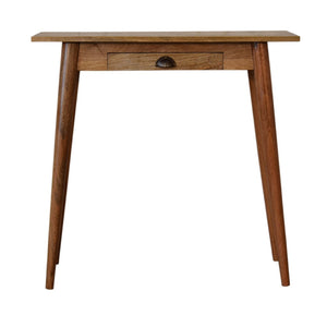 English Elm Solid Wood Mini Nordic Writing Desk - Compact Mango Design With 1 Drawer & Tapered Legs In Light Brown B182P280772-GIGA