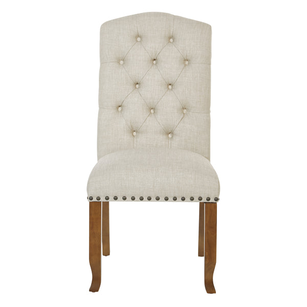 OSP Home Furnishings Jessica Tufted Dining Chair Linen