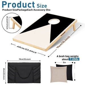 English Elm Solid Pine Regulation Cornhole Set with Uv Printed Boards and 8 All Weather Bean Bags W1790P195747