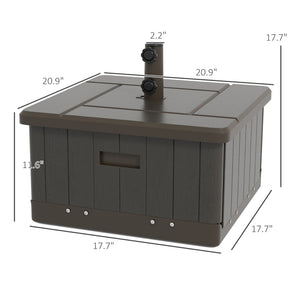 English Elm Outsunny 3-In-1 Outdoor Umbrella Base And Coffee Table, Durable Flower Box Planter With Wheels W2225P174276-GIGA