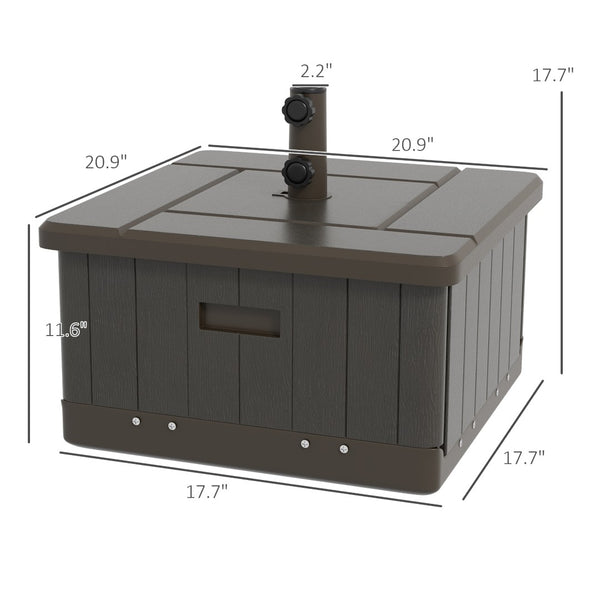 English Elm Outsunny 3-In-1 Outdoor Umbrella Base And Coffee Table, Durable Flower Box Planter With Wheels W2225P174276-GIGA