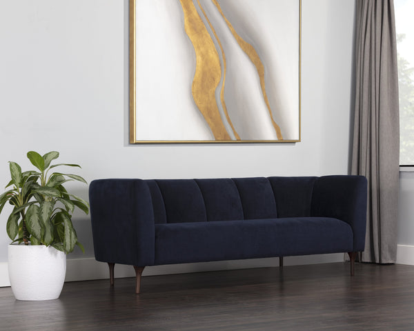 Sunpan Magnolia Sofa - Contemporary Design with Solid Oak Legs to Elevate Your Living Space Elegantly Danny Navy
