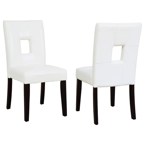 English Elm Shannon White Upholstered Dining Side Chair Set of 2 — Cutout Back, Plush Padding, Sturdy Wood Legs B062P344902
