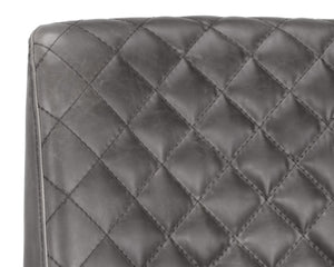 Sunpan LEIGHLAND DINING CHAIR - Timeless Tufted Elegance with Antique Brass Frame for Sophisticated Spaces Grey 104912V